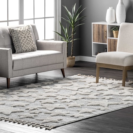 Nuloom Raven Modern Stars High Low Shaggy Tassel Area Rug 4ft x 6ft OZDN04A-406